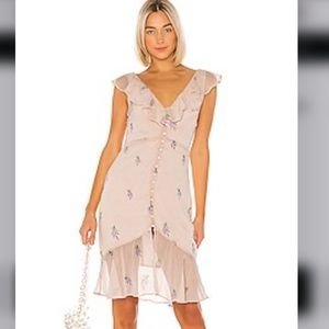 LPA Ciro Embroidered Dress in Lavender on Blush
